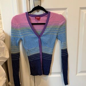 STAUD Multicolor Striped Cargo Sweater. Size S